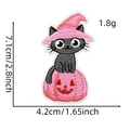 Dettagli della toppa ricamata cappello da strega rosa Halloween dimensioni 7,1x4,2 cm - Toppa Rosa Halloween 1#-Gatto Zucca