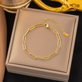 Gold Paperclip Link Chain Bracelet