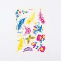 Fluoreszierender Pfau und Schmetterling Tattoo Aufkleber Variante Modell CSYG-002 - CSYG-002 Feder Blume Schmetterling