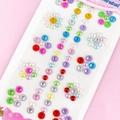 DIY cartoon crystal rhinestone and pearl stickers in assorted floral and round shapes - Ten Flowers
