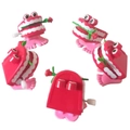 Classic red wind-up cartoon toys with mouth-held rose and pink feet for children - Teeth Biting Rose