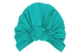 Close-up of a teal blue knotted headband made of soft knit fabric for toddlers - Navy Blue