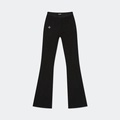 Pantaloni a zampa neri a vita alta con logo SMFK e tessuto elastico su sfondo grigio chiaro - S / Nero Selvaggio