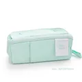 Mint green large capacity prism pencil case with durable fabric and zipper closure - Mint Green