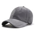 Classic gray faux suede baseball cap with a minimalist six-panel design for men and women - Gray