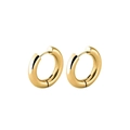 Elegant gold polished stainless steel hoop earrings with a secure hinged closure - 18mm Pair / Gold