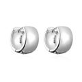 Orecchini a cerchio huggie in argento lucido da donna con design a fascia larga - Argento