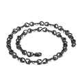 Minimalist black infinity symbol necklace with S-link chain and lobster clasp - Black (KN226696-KFC)