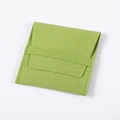 Green faux suede microfiber jewelry pouch with flap closure and drawstring strap for rings - Flip-top Style / Grass Green