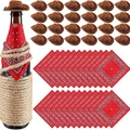 Miniature white cowboy hats and red paisley bandanas for dolls, pets, and party favors - 6.5cm / 15cm Bandana Set (Pink/Blue/Brown/White/Black/Red)