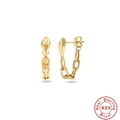 Golden S925 sterling silver cobra snake chain earrings shown in a minimalist studio style - 925 Silver / Gold #8