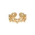 Minimalist gold plated open ring with hollow five-point star pattern design for women - Gold Hollow Out Five-Pointed Star Open Ring