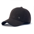 Herren-Baseballkappe aus Wolle in Dunkelbraun mit SPORT-Metallabzeichen und warmem Design - Camel