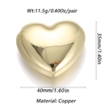 Detailed dimensions of 40mm gold heart charm pendant in copper for DIY jewelry making - Ysn025-11 / 18K Gold