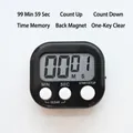 Black digital visual timer with LCD screen and magnetic back for study desk - Burger Style / Black