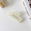 Creamy white acetic acid square hair claw clip with iridescent pattern for women - Iridescent White-7.8cm