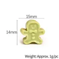Miniatura di omino di pan di zenzero in resina verde chiaro per fai-da-te 15x14mm - Verde