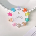 10-piece set of mini flower hair clips in various colorful macabre jelly tones - Flower Shape 10Pcs