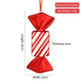 32cm Red Painted Christmas Candy Hanging Ornament in Shiny PVC with Dimensions - 32cm Diagonal Striped Candy