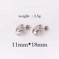 Paio di orecchini a lobo a goccia in metallo lucido argento, misura 11 mm x 18 mm - XXS / Oro Bianco