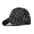 Berretto da baseball classico con stampa floreale tropicale nera e visiera curva unisex - Regolabile / Piccola Stella Graffiti