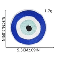 Close-up of 5.3cm blue evil eye embroidered patch showing dense stitching and fine details - Blue Eye 1#