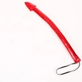 Shiny red devil tail costume accessory with elastic band for cosplay and parties - Red Shiny Fabric Devil Tail (Long)
