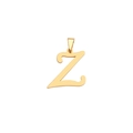 Polished gold-plated stainless steel letter Z pendant with bail for jewelry making - Letter Z