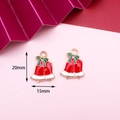 Christmas bell alloy pendant charms in red enamel finish with 20mm height - 25# Bell
