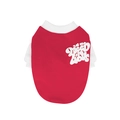 T-shirt rouge pour animaux avec manches bouffantes et imprimé blanc All We Need Is Love - Rouge