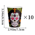 Day of the Dead sugar skull party cups set of 10 for Halloween celebration events - Day of the Dead Paper Cups