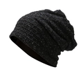 Bonnet tombant tie-dye noir avec texture étoilée colorée pour hommes et femmes - M / Noir