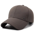 Klassische dunkelbraune Baseballkappe aus Baumwolltwill mit silbernem V-Logo-Detail - Verstellbar / Kaffeebraun