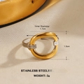 Minimalist stainless steel open star ring in gold finish with 1.7cm inner diameter - Minimalist Round Open Ring (Style 6)