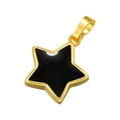 Colgante de estrella dorada con esmalte negro para creación de joyería DIY - Negro