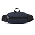 Deep blue functional waist bag with oversized zipper and metal ring detail - Dark Blue