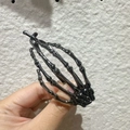 Dark style black skeleton hand hair claw clip with metallic finish for Halloween - 21# Black Skeleton Hand Twist Clip