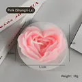 Pink heart rose shaped scented candle in Shangri-La scent with delicate petal layers - Small/Pink (Shangri-La)