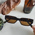 Rectangle leopard print sunglasses with brown lenses and retro tortoise shell frame - Tortoiseshell 16