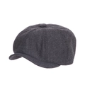 Gorra clásica de repartidor en gris oscuro con diseño de espiga para hombres y mujeres - Talla 58 (55-58 cm) / Negro y Gris