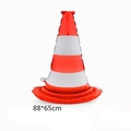 Palloncino in alluminio a forma di cono stradale rosso e bianco per feste, 88x65cm - Cono Stradale