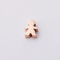 Detalle de cuenta de acero inoxidable oro rosa con forma de niña y agujero de 1,8 mm - Cuenta de 8mm con Agujero Pequeño Niña / Oro rosa