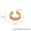 Minimalistische goldene Edelstahl-Ohrklemme, doppellagig mit feinen Zirkoniasteinen - Doppelschichtige Zirkon Ohrmanschette / Gold