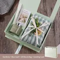 Warm Set - Fragrance Gardenia + Olive Green Scarf