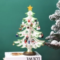 Décoration de table sapin de Noël blanc en bois DIY avec de petits pendentifs colorés - Y1071/Moyen 3 Pièces/Blanc/22*27*3cm