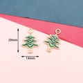 Enamel alloy Christmas tree pendant charm for DIY jewelry, 20mm height and 14mm width - Mini Green Christmas Tree