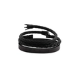3-piece men's black stainless steel bracelet set with crown, woven and Roman numeral motifs - Three-Piece Set / Black 3-Piece Set