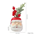 Père Noël en résine avec épines de pin et baies, hauteur 16cm, poids 267g - Père Noël 3D