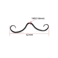 Gioiello per setto a baffo in acciaio 316L, piercing al naso nero con spessore 1,6mm - 1.6x62mm / Nero