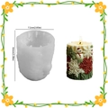 Molde de silicona cilíndrico para velas navideñas con relieve de muñeco de nieve - Cilindro con Relieve de Muñeco de Nievey Copo de Nieve